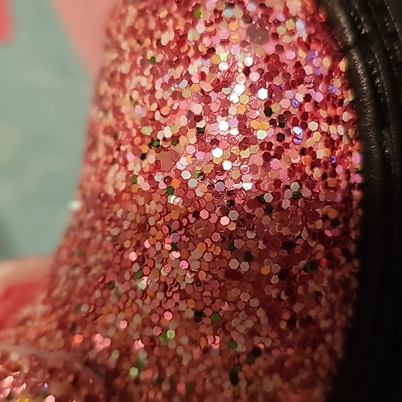 OLivia Miller pink glitter combat boots - Picture 6 of 6